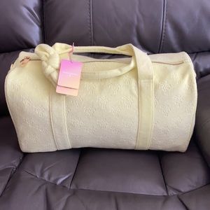 Stoney Clover Lane x Target Exclusive. Terry cloth duffle bag with palm trees